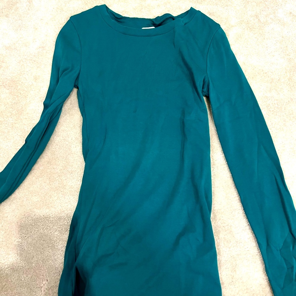 Women teal colored tee